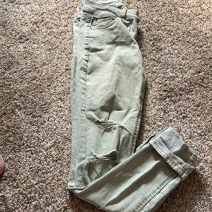 Refuge Sea Foam Green Ripped Jeans